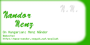 nandor menz business card